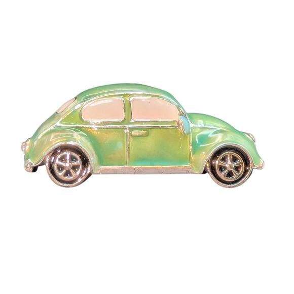Napier Signed Mint Green Enamel VW 'Punch Buggy' Bug Car Brooch/Pin - Picture 6 of 6